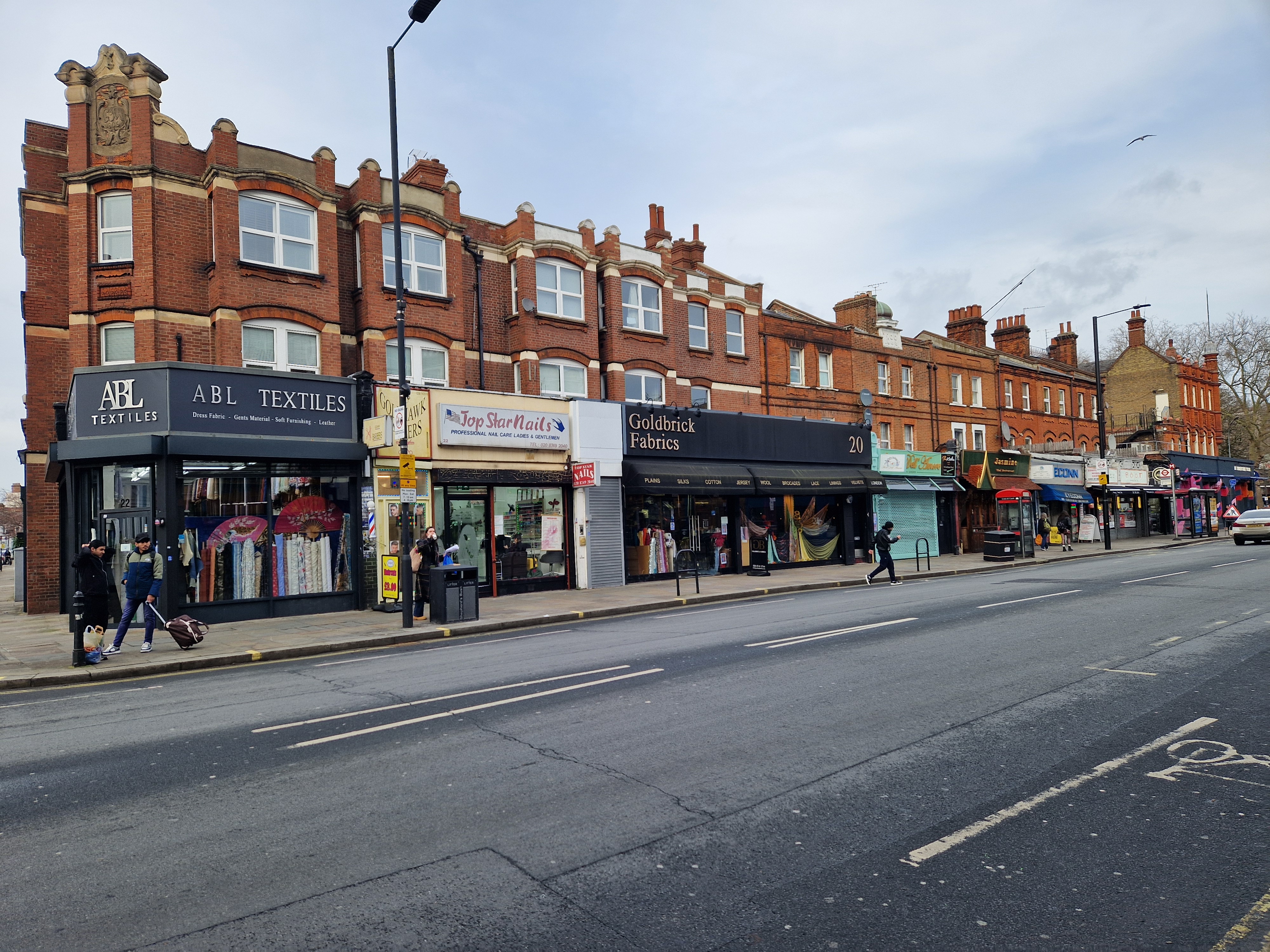 Street of commercial retail properties